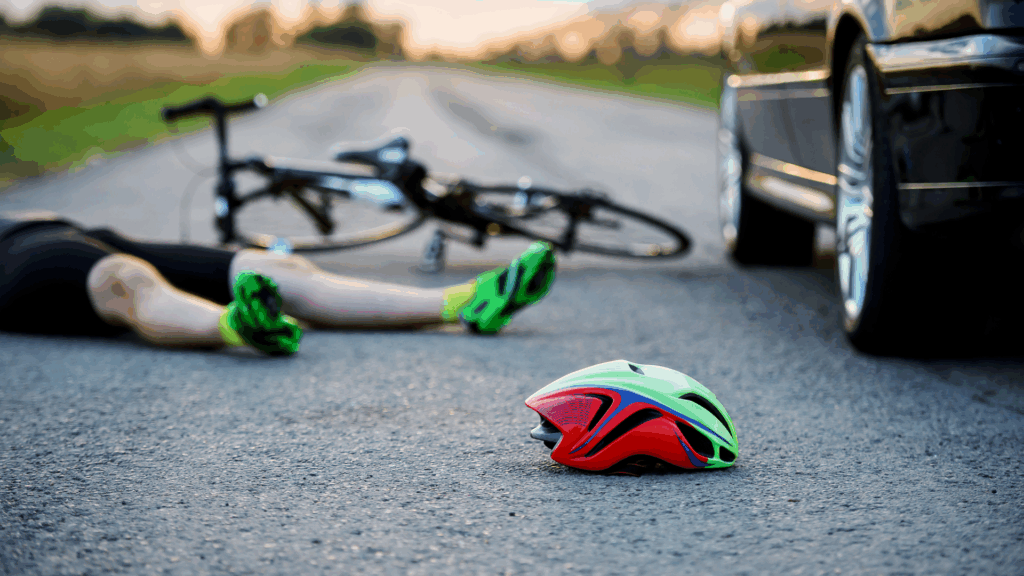 Kerékpáros balesetbiztosítás fontossága, különösen közutakon kerékpározva.